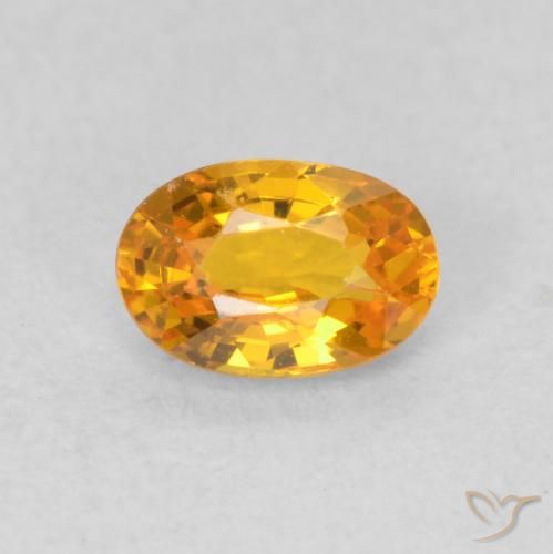 0.70ct Натуральный Ярко-оранжевый Сапфир, Овал, VVS-VS