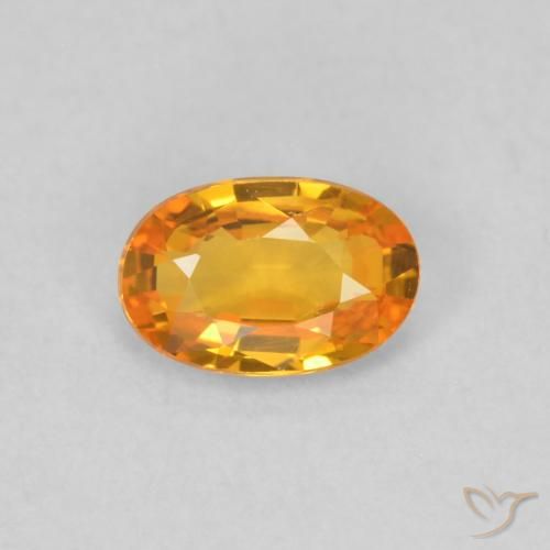 0.50ct Натуральный Абрикос Апельсин Сапфир, Овал, VVS-VS