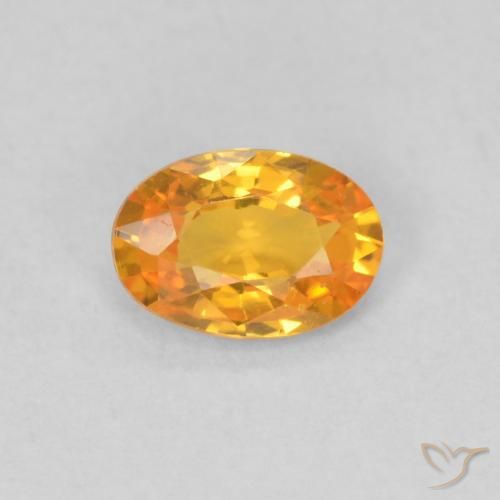 0.51ct Натуральный Абрикос Апельсин Сапфир, Овал, VVS-VS