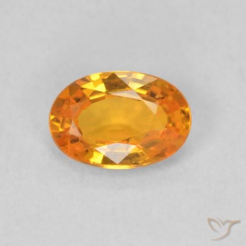 0.61ct Натуральный Ярко-оранжевый Сапфир, Овал, VVS-VS