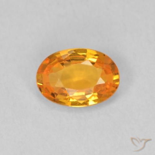 0.51ct Натуральный Ярко-оранжевый Сапфир, Овал, VVS-VS