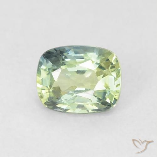 0.74ct Натуральный Очень светлый шалфейный зеленый Сапфир, Подушка, VVS-VS
