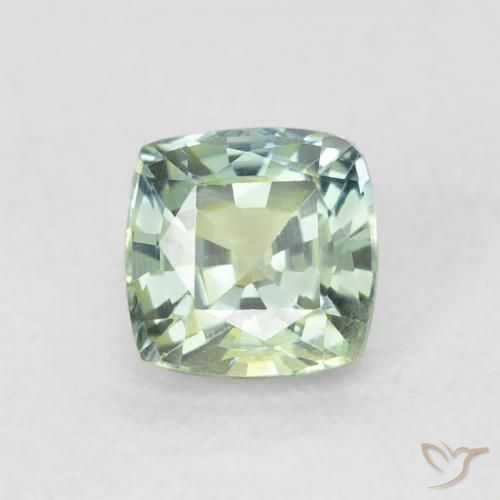 0.75ct Натуральный Светло-зеленый мох Сапфир, Подушка, VVS-VS