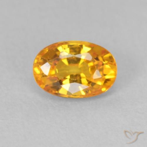 0.71ct Натуральный Ярко-оранжевый Сапфир, Овал, VVS-VS