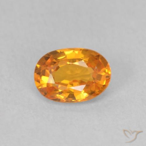 0.57ct Натуральный Ярко-оранжевый Сапфир, Овал, VVS-VS