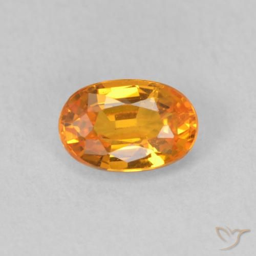 0.64ct Натуральный Средний апельсин Сапфир, Овал, Чистота VVS