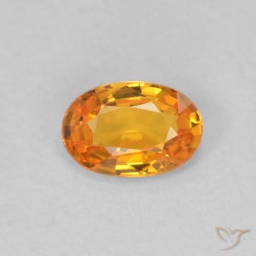 0.51ct Натуральный Ярко-оранжевый Сапфир, Овал, Чистота VVS