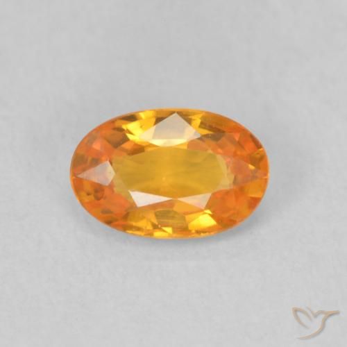 0.55ct Натуральный Ярко-оранжевый Сапфир, Овал, Чистота VVS