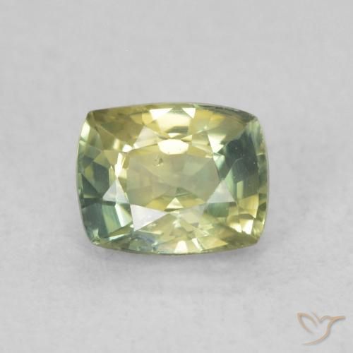 0.66ct Натуральный Желтовато-зеленый Сапфир, Подушка, VVS-VS