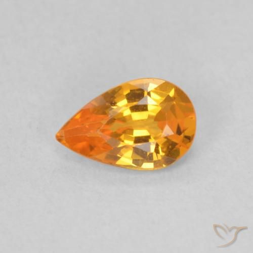 0.50ct Натуральный Средний апельсин Сапфир, Форма груши, Чистота VVS