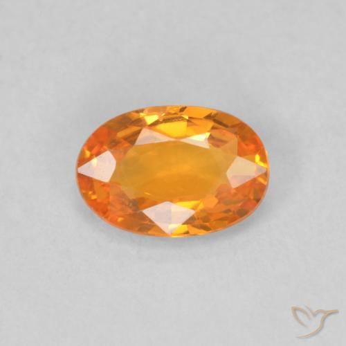 0.52ct Натуральный Абрикос Апельсин Сапфир, Овал, Чистота VVS