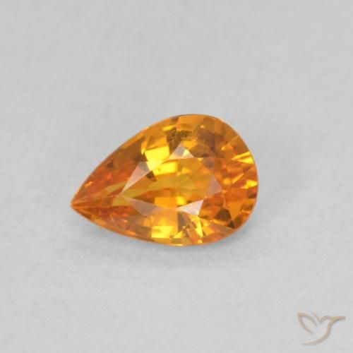 0.48ct Натуральный Средний апельсин Сапфир, Форма груши, Чистота VVS