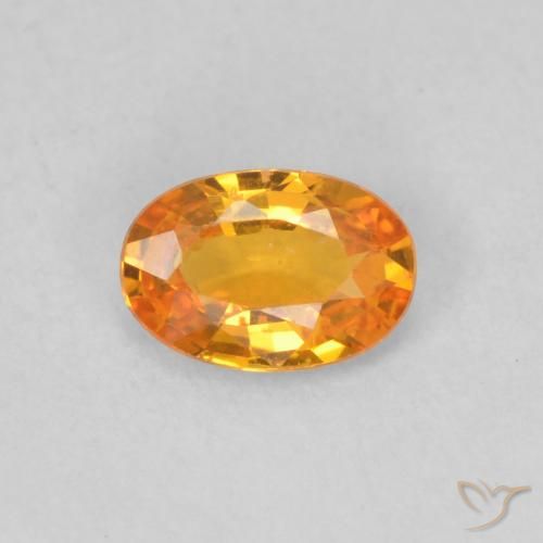 0.49ct Натуральный Абрикос Апельсин Сапфир, Овал, Чистота VS