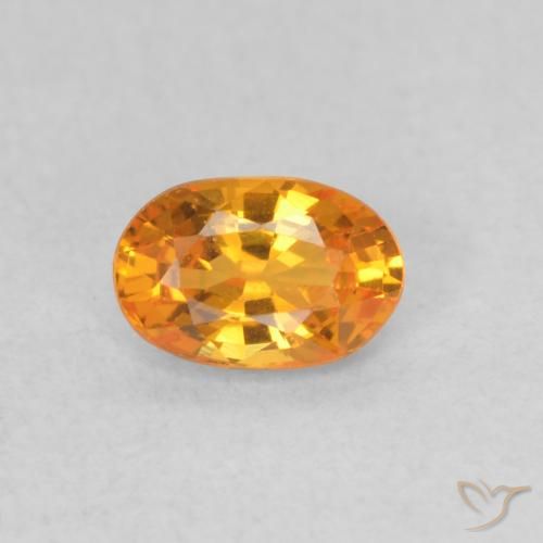 0.52ct Натуральный Ярко-оранжевый Сапфир, Овал, VVS-VS