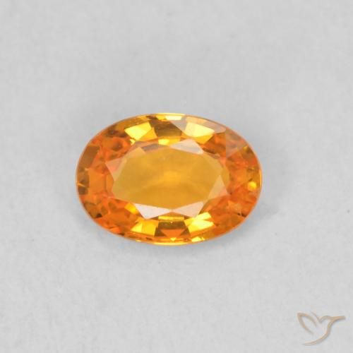 0.46ct Натуральный Ярко-оранжевый Сапфир, Овал, VVS-VS