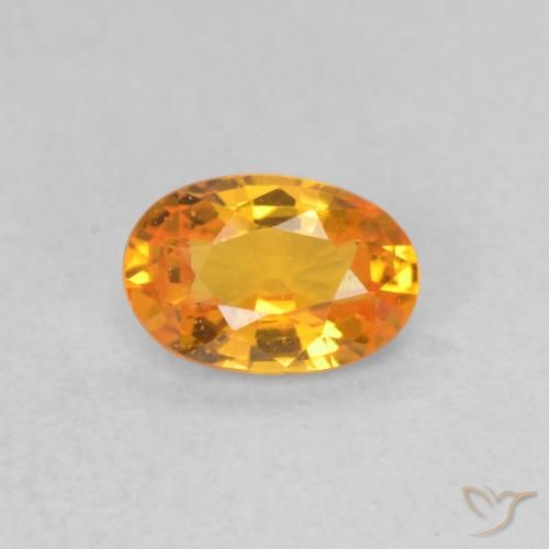 0.53ct Натуральный Ярко-оранжевый Сапфир, Овал, VVS-VS