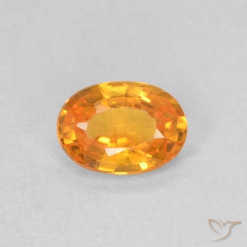 0.55ct Натуральный Ярко-оранжевый Сапфир, Овал, VVS-VS