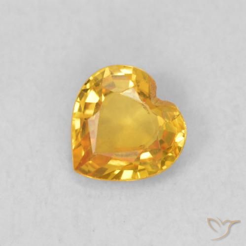 0.40ct Натуральный Золотой Сапфир, Сердце, Чистота VS