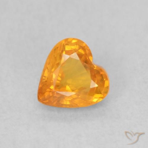 0.48ct Натуральный Средний апельсин Сапфир, Сердце, Чистота VS