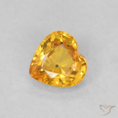 0.50ct Натуральный Темно-золотой Сапфир, Сердце, Чистота VS