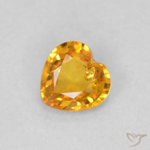 0.40ct Натуральный Средний апельсин Сапфир, Сердце, Чистота VS