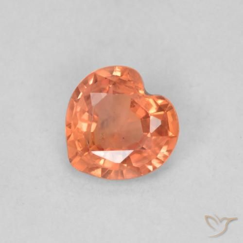 0.34ct Натуральный Средний апельсин Сапфир, Сердце, Чистота VS