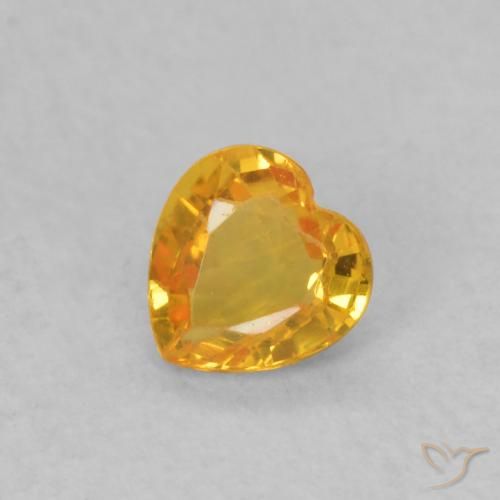 0.32ct Натуральный Средний апельсин Сапфир, Сердце, Чистота VS