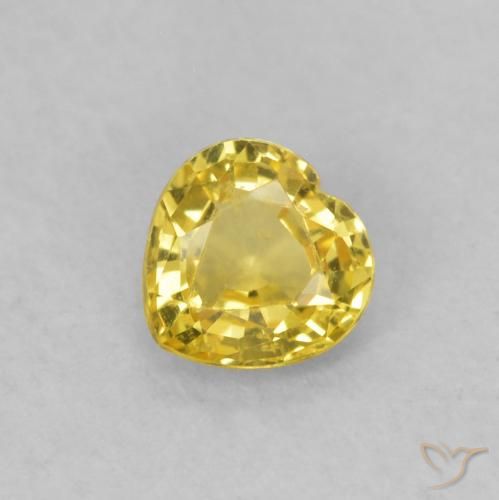 0.39ct Натуральный Тосканский желтый Сапфир, Сердце, Чистота VS