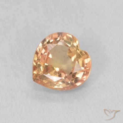 0.46ct Натуральный Сидр Апельсин Сапфир, Сердце, Чистота VS