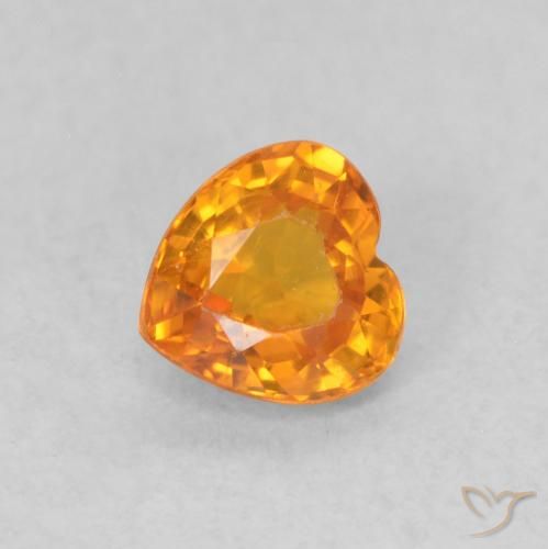 0.54ct Натуральный Средний апельсин Сапфир, Сердце, Чистота VS