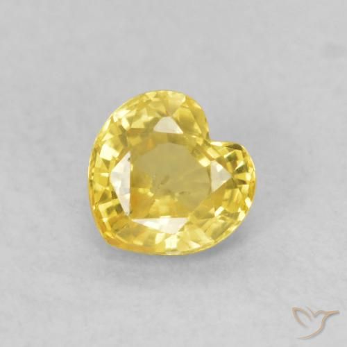 0.49ct Натуральный Средний желтый Сапфир, Сердце, Чистота VS