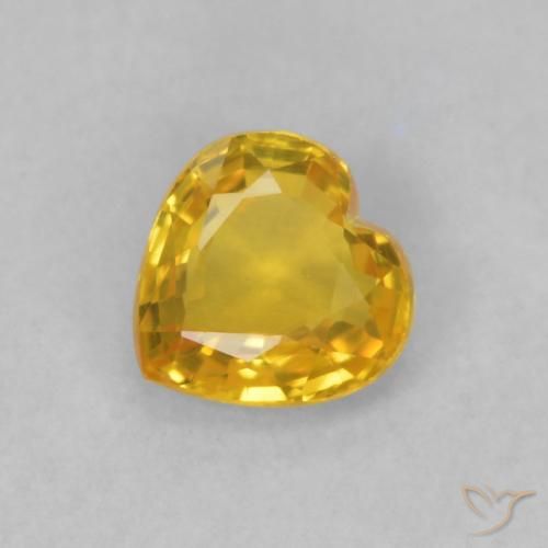 0.48ct Натуральный Золотой Сапфир, Сердце, VVS-VS