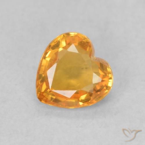 0.45ct Натуральный Абрикос Апельсин Сапфир, Сердце, VVS-VS