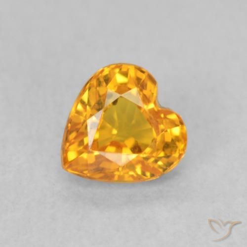 0.55ct Натуральный Абрикос Апельсин Сапфир, Сердце, VVS-VS
