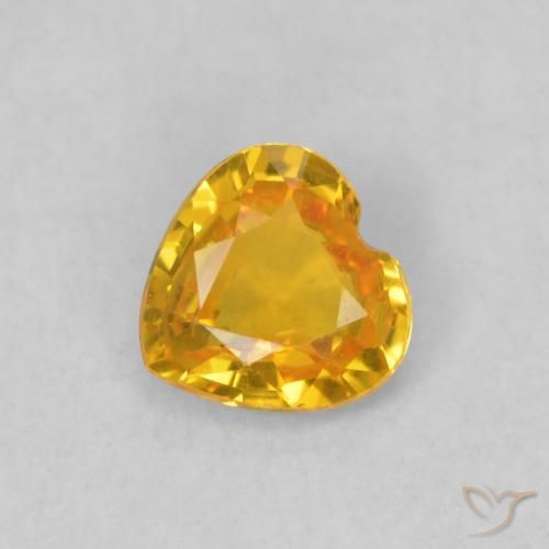0.39ct Натуральный Яркое золото Сапфир, Сердце, VVS-VS