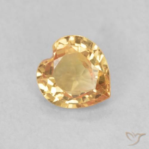 0.41ct Натуральный Золотой Сапфир, Сердце, VVS-VS