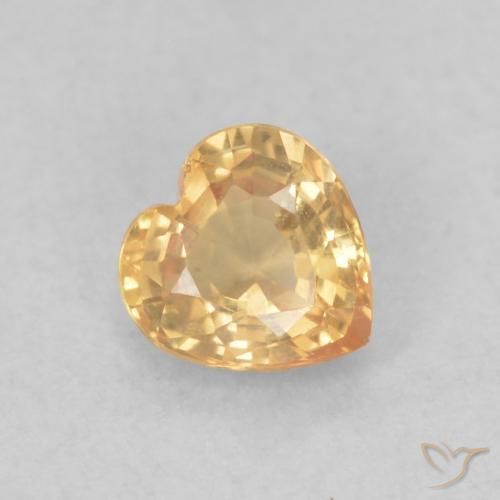 0.44ct Натуральный Золотой Сапфир, Сердце, VVS-VS