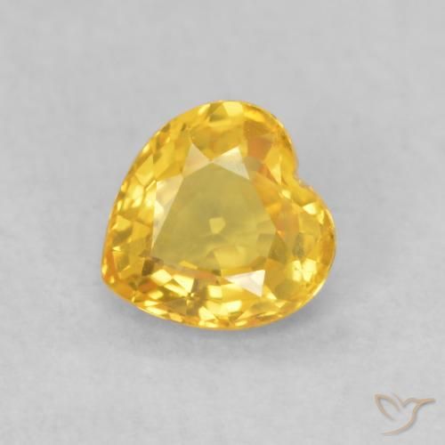 0.44ct Натуральный Средний золотой Сапфир, Сердце, VVS-VS