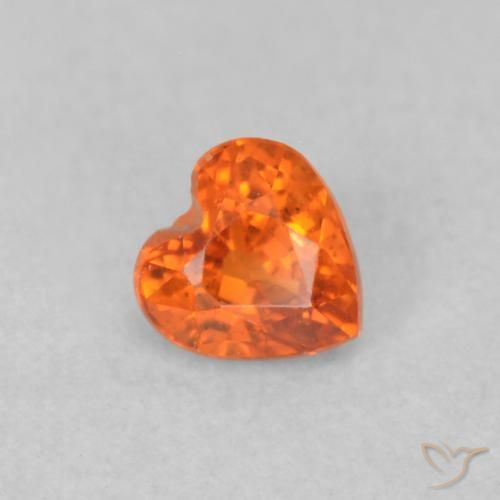 0.36ct Натуральный Янтарный Апельсин Сапфир, Сердце, Чистота VS