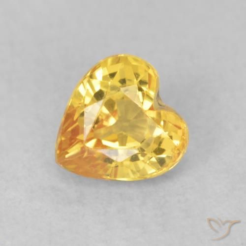 0.62ct Натуральный Золотой Сапфир, Сердце, Чистота VS
