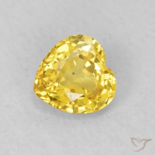 0.48ct Натуральный Средний желтый Сапфир, Сердце, Чистота VS