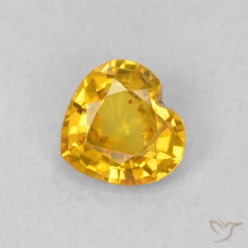 0.41ct Натуральный Золотой Сапфир, Сердце, Чистота VS