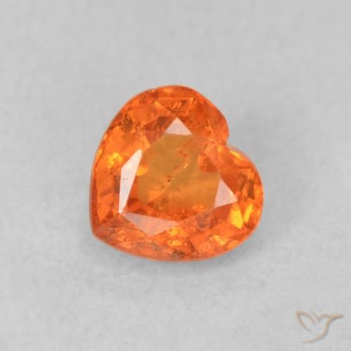 0.48ct Натуральный Огонь Оранжевый Сапфир, Сердце, Чистота VS