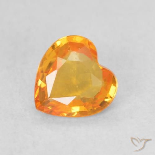 0.41ct Натуральный Золотой Сапфир, Сердце, VVS-VS