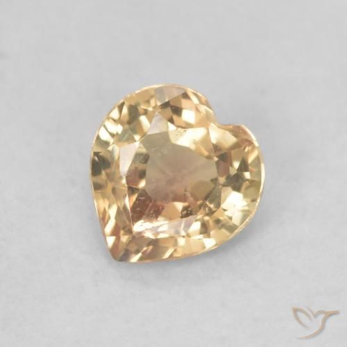 0.39ct Натуральный Золотой Сапфир, Сердце, VVS-VS