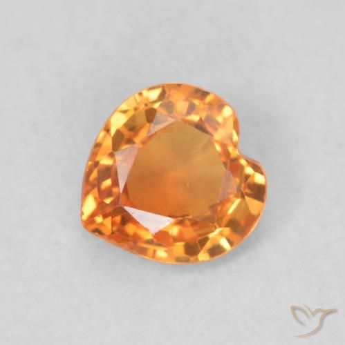 0.40ct Натуральный Средний апельсин Сапфир, Сердце, VVS-VS