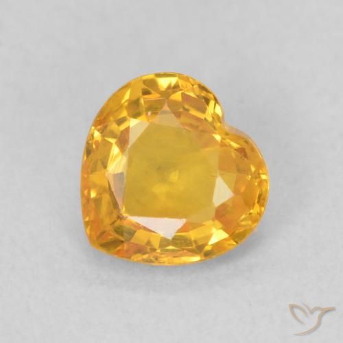 0.45ct Натуральный Средний золотой Сапфир, Сердце, Чистота VS