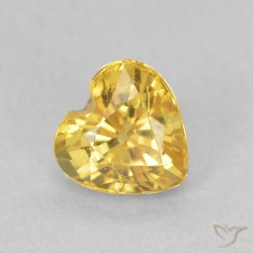 0.52ct Натуральный Средний золотой Сапфир, Сердце, Чистота VS