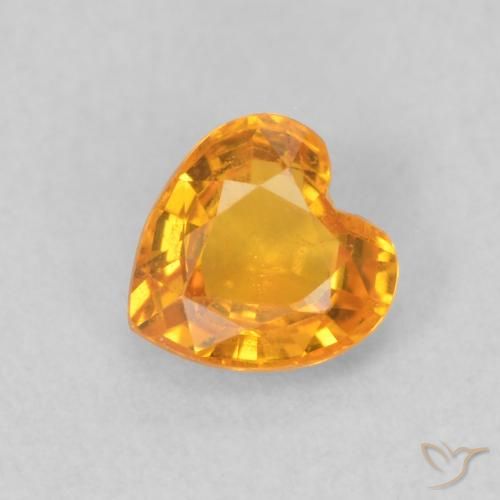 0.42ct Натуральный Золотой Сапфир, Сердце, Чистота VS
