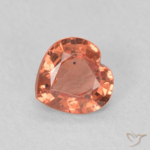 0.36ct Натуральный Оранжево-Красный Сапфир, Сердце, Чистота VS